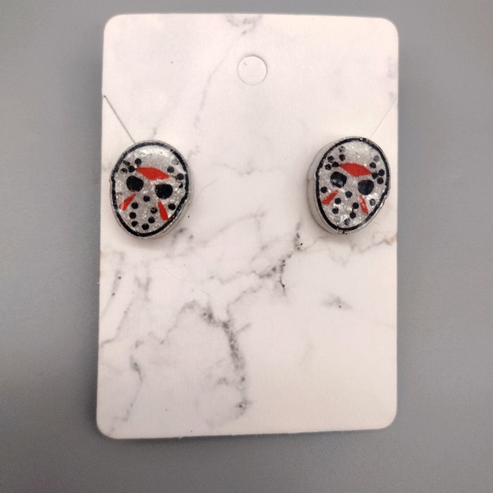 Jason Vorhees Handmade Resin Stud Earrings